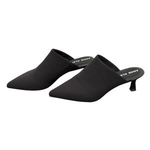 Anne Klein Akisabell Mule Heels‎ 6.5M Black Stretch iFlex Kitten Heel NEW In Box